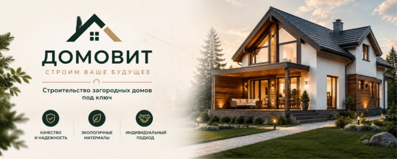 Пример обложки ВК строительной компании, сгенерированный нейросетью