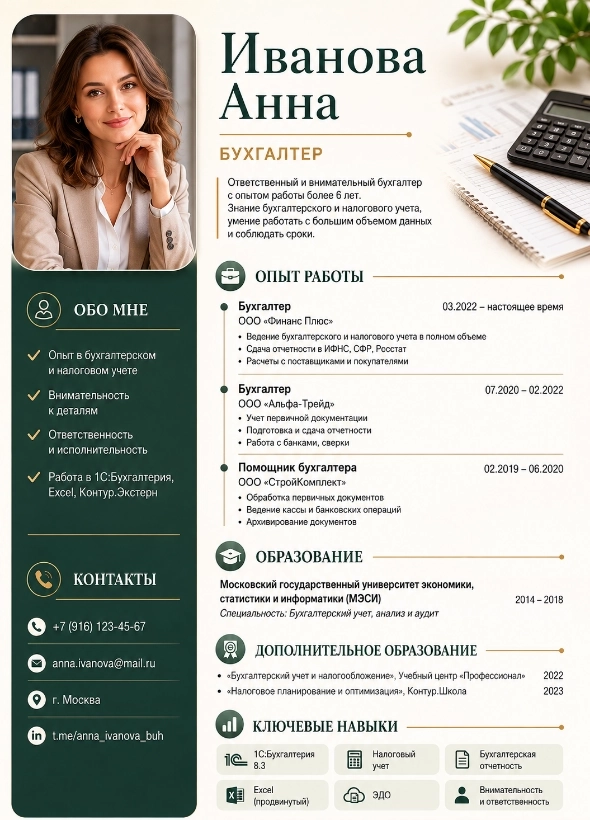 Сгенерировать резюме нейросетью