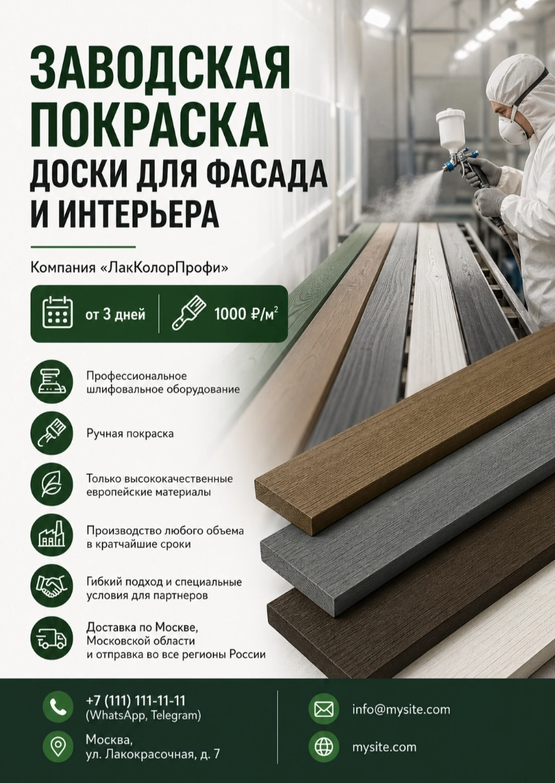 Пример КП на покраску пиломатериалов, сгенерированный нейросетью
