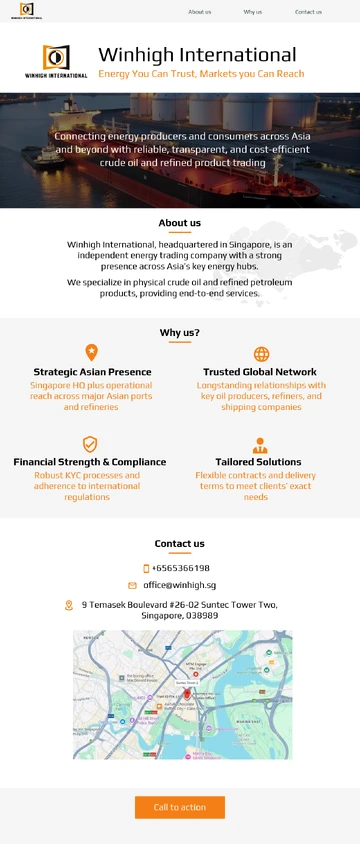 Пример сайта энергетической компании