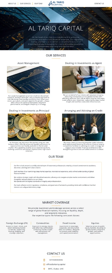 Пример сайта инвестиционной компании